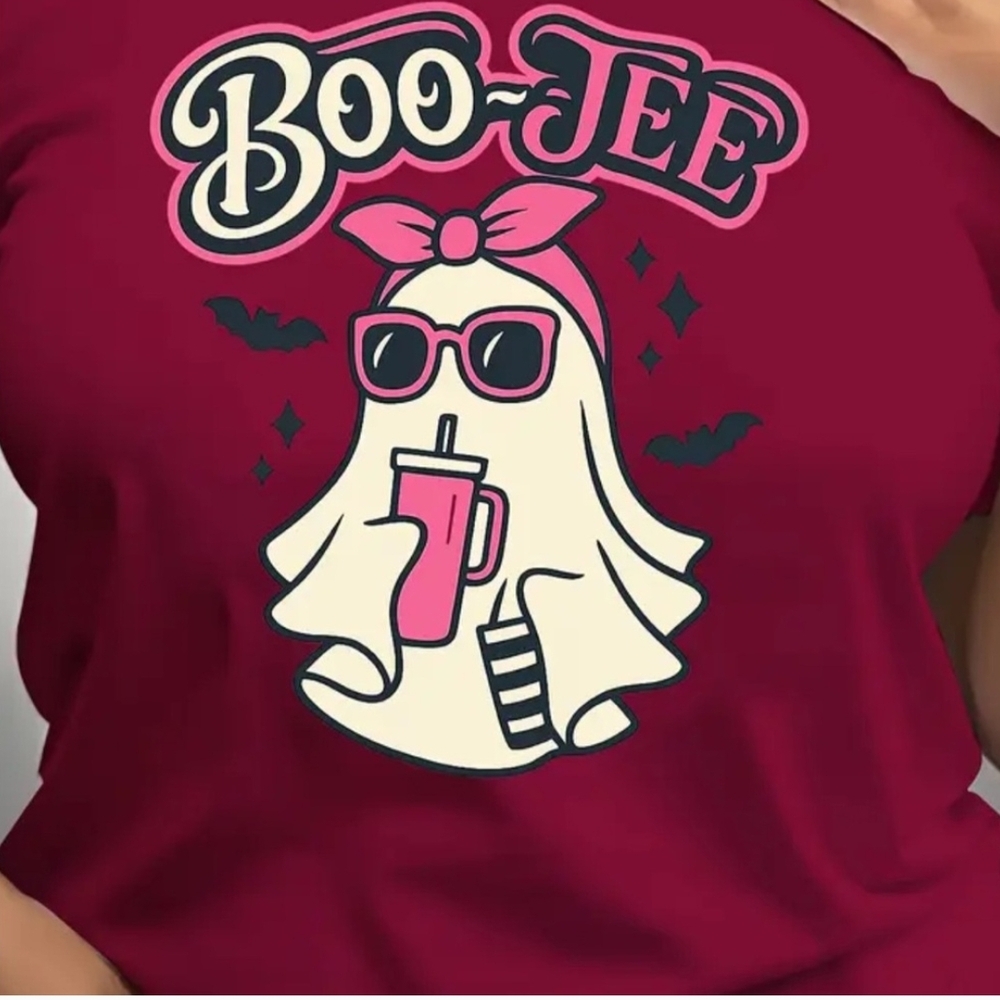Boo-Jee Maroon Women's Graphic Tee T-shirt Sz L